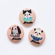 Minifanfan | Awesome Happiness Blessing Button Badge or Magnet | Cute Animal Cat Dog Panda Inspirati
