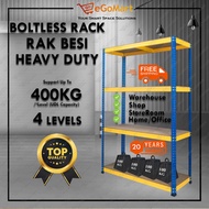 eGoMart 👍 400KG - Rak Besi 4 Tingkat Boltless Rack Shelves Heavy Duty Rack Rak Dapur Rak Rak Besi Be