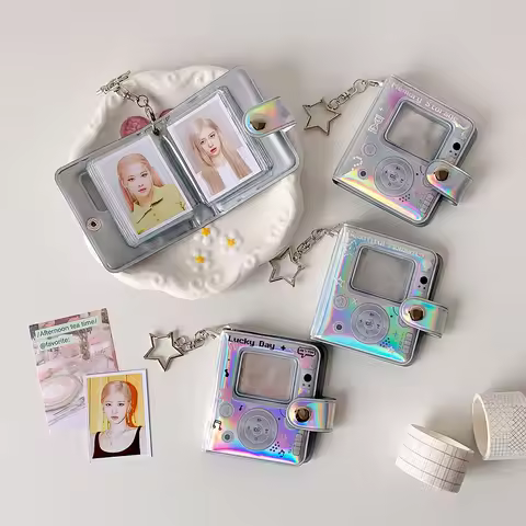 Cute Laser 2 Inch Photo Album Kpop Photocard Collection Book Photobooth Storage Binder Sparkle Penda