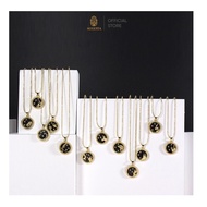 [AUGUSTA] Singapore Designer 12 Zodiac Coin Necklace for Women, Gold Plated Retro Pendant, Vintage A