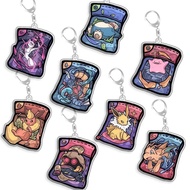 Cute snack bag-shaped acrylic mica Pokemon keychain Mewtwo Snorlax Ditto Jolteon Flareon decoration 