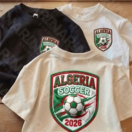 &COD RINASTUDIO 2026 Football Family Kit Algeria National Team Pattern Short Sleeve T-Shirt For Adul