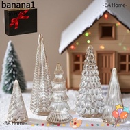 BANA Set of 5 Illuminated Mercury Glass Trees, Creative Versatile Mercury Glass Christmas Trees, Wit