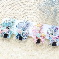 兒童髮飾 - 碎花布花花兔子髮夾