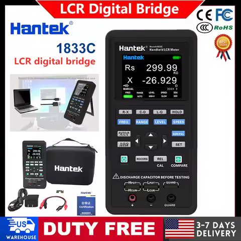 Hantek Digital Handheld LCR Meter Hantek 1832C /1833C Portable Digital Bridge LCR Inductance Capacit