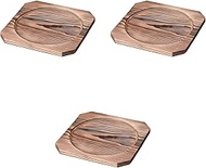 Set of 3, 8.3 inches (21 cm) Square Baked Cedar Board (With Tiers) [8.3 x 8.3 x 0.6 inches (21 x 21 