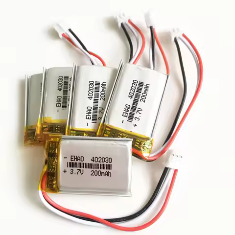 5 PCS 3.7V 200mAh 402030 Lithium Polymer LiPo Rechargeable Battery + JST PH 2.0mm 3pin Plug For Mp3 