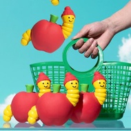 【乳膠蘋果長蟲】磨牙發聲互動/陪伴寵物玩偶