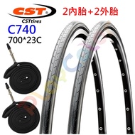Zhengxin [2 Inner Tube+2 Outer Tube 700 * 23c] C740 100PSI road Bike Bicycle Tire [2T80-37]