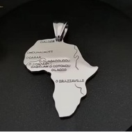 Stainless Steel Africa Map Pendant.