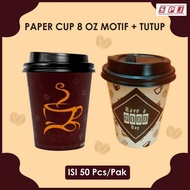 Paper Cup 8oz | 8oz Paper Cup + Lid - 50 pcs