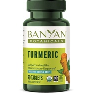 Banyan Botanicals Organic Turmeric Tablets – Whole-Root Systemic Support Supplement – Curcuma Longa 