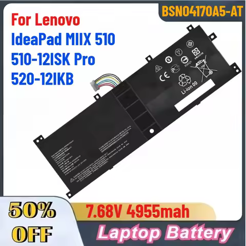 7.68V 4955mah BSNO4170A5-AT High-Quality Laptop Battery for Lenovo IdeaPad MIIX 510 510-12ISK Pro 52