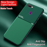 OPPO A12 AX7 AX5s Matte Phone Case Fashion Hard Soft Anti Shock Shockproof Casing TPU New Leather Magnetic Cover