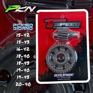 เฟืองท้าย GIORNO PCX160 งานTspeed เฟืองท้ายคู่ เฟืองคู่ ใส่รุ่นPCX160-GIORNO สินค้าคุณภาพ ส่งของเร็ว