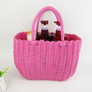 basket Portable vegetable plastic woven storage basket fruit rattan frame picnic supplies full set of props shopping basket