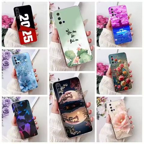For Honor 20 Case YAL-AL00 YAL-TL00 Cute Cat Fashion Flowers Painted Cover For Huawei Nova 5T Phone 