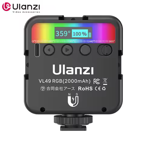 Ulanzi VL49 RGB Mini Pocket RGB Video Light Fill Light for DSLR Camera Smartphone Photography Live S