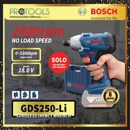 Bosch 18V GDS250-LI 18Volt Cordless Impact Wrench GDS250 FOC SOCKET SET [ BOSCH CORDLESS ]