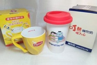 全新lipton經典陶瓷奶茶杯+ 維他奶絕版 叮叮熱飲 陶瓷 杯, 共2件