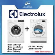 ELECTROLUX EWF8024D3WC 8KG FRONT LOAD WASHING MACHINE + ELECTROLUX EDH804H3WB 8KG FRONT LOAD HEAT PU