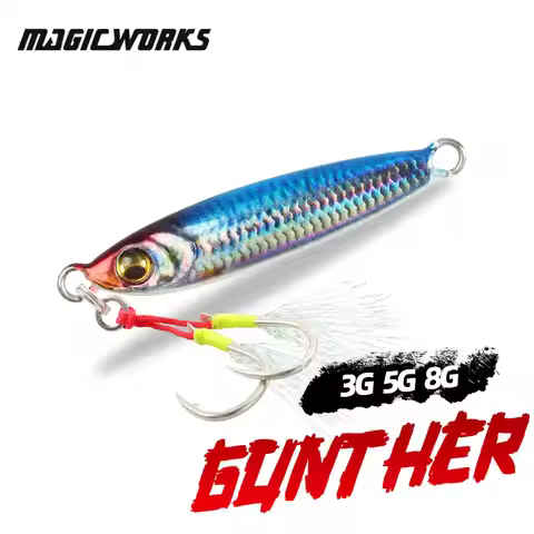 Magic Works Small Micro Metal Jig Lures 3g 5g 8g Freshwater Shore Jigging Fishing for Tucunare Bass 