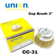 [READY STOCK] UNION HEAVY DUTY BRASS COATED STEEL WIRE CUP BRUSH 3" - M10 x 1.5 (CC-31)