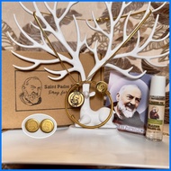 ۩ ⊕ ⚕ Blessed Saint Padre Pio Necklace & Bangle Bracelet Set (Original PVD 18k Italy Gold)