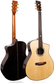 Kazuki ALL SOUL 2 Series Rosewood  กีต้าร์โปร่ง Acoustic Guitar All Solid ไม้แท้ทั้งตัว แถมฟรี กระเป