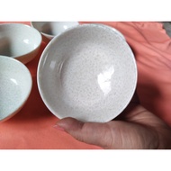 Beautiful cream/gray stone-patterned melamine plastic rice bowl, 11.4 x 5.8 cm high