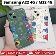 Case Samsung A22 M32 4G Casing Softcase Liquid Matte Steve Monster
