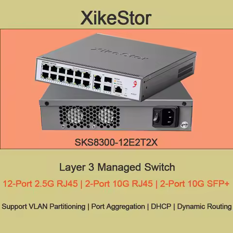 Layer 3 Managed, 12 x 2.5G RJ45 Ports, 2 x 10G RJ45 Ports, 2 x 10G SFP+ Ports, Support DHCP, Dynamic