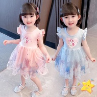 【2023】 sleeveless baby girl dress princess for kids unicorn 1st birthday puff tshirt 2 years old and 3 cotton pink preloved summer 4 5 cartoons childrens wear clothes