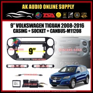 Volkswagen VW Tiguan 2008 -2016 ( Black ) Android player 9" inch Casing + Socket With Canbus - M11208