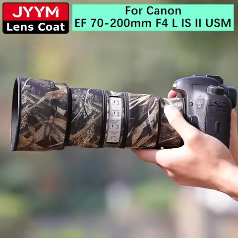Lens Camouflage Coat For Canon EF 70-200mm F4 L IS II USM Waterproof Rain Cover Sleeve Case Nylon Cl