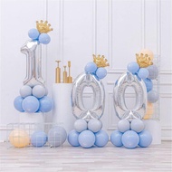 Silver Number Balloon Column Baby First Birthday Decoration 107cm Hundred Days Banquet Balloon Venue