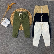 HIJAU Jogger pants Children's jogger/ in White BW, Navy, khaki Brown, Army Green, Ages 6 - 36 months