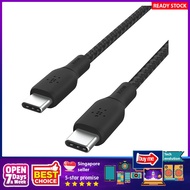 [sgstock] BELKIN BRAIDED USBC TO C 2.0 100W CABLE 3M BLK - [] []