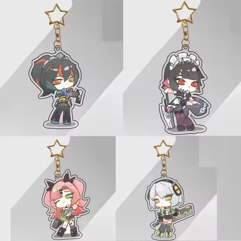 Game Zenless Zone Zero Keyrings Anime Shark Girl Ellen Joe Zhu Yuan Keychains Pendant Car Key Chain 