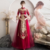 Pregnant Women's High-Waist Traditional Wedding Dress - Cover Belly for 6 to 8 Months Pregnancy