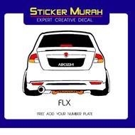 Stiker kereta. Stiker proton saga FLX
