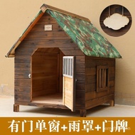 ST-💢Rattan Impression Solid Wood Dog House Outdoor Rainproof Waterproof Four Seasons Universal Dog Cage Dog Villa Cat Ne