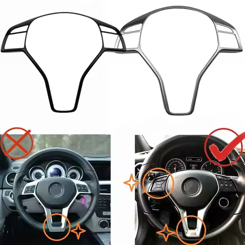 Ruili51 1 Steering Wheel Frame Trim Cover ABS for Mercedes Benz A B C E Cla Cls Gla Glk Class W176 W