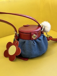 Papapetch.h - Mini Dumpling denim bag **สีCherry red pre-order 10 - 14 วันค่ะ**