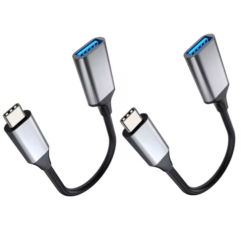 USB to USB-C Adapter (2 Pack), Type-C Male to USB-A Female Adapter Cable