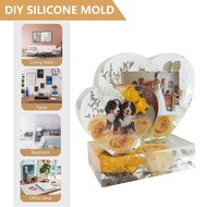 （Lao new de photo frame） 3 Pcs Crystal Resin Molds Photo Frame Molds Silicone Epoxy Crystal Resin Casting Mould for Flowers Preservation Home Table Decor