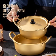 Korean Instant Noodle Pot Household Internet Celebrity Korean Style Small Cooking Pot Stainless Steel Binaural Soup Pot