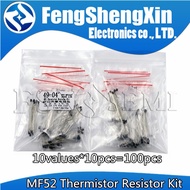 10values*10pcs=100PCS NTC MF52 Thermistor Resistor Kit NTC-MF52AT 1K 2K 3K 4.7K 5K 10K 20K 47K 50K 1