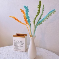 手作鉤織盎然蕨類刺繡黃楊綠植盆栽插牌