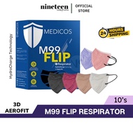 Medicos M99 Flip Adult Respirator Mask - 3D AeroFit with HydroCharge Technology Filter